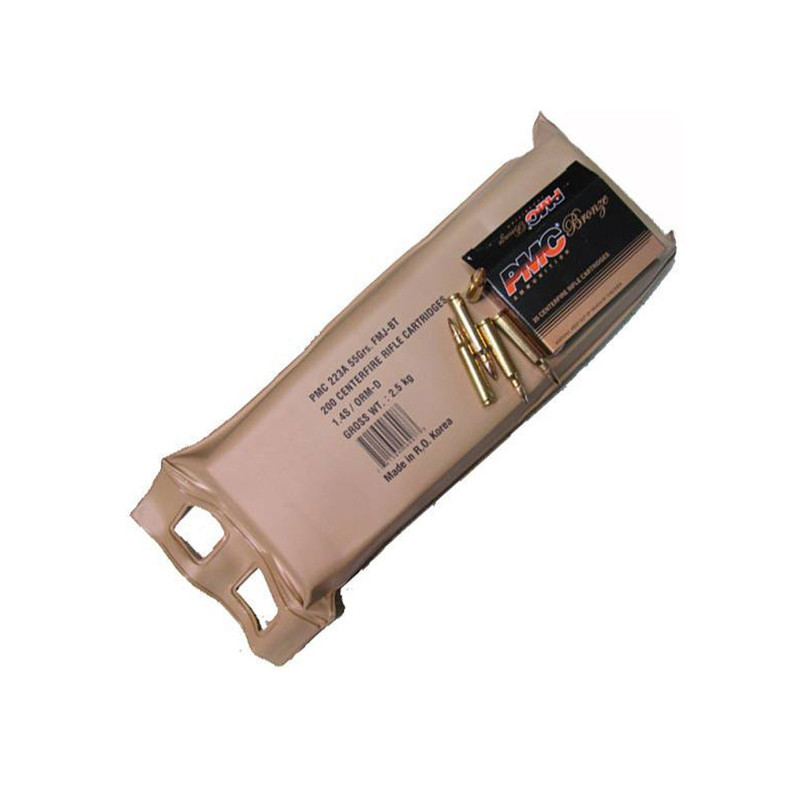 Pmc PMC Bronze 223 Rem. 55 Grain FMJ Battle Pack, 200 Round Pack (PMC223ABP)