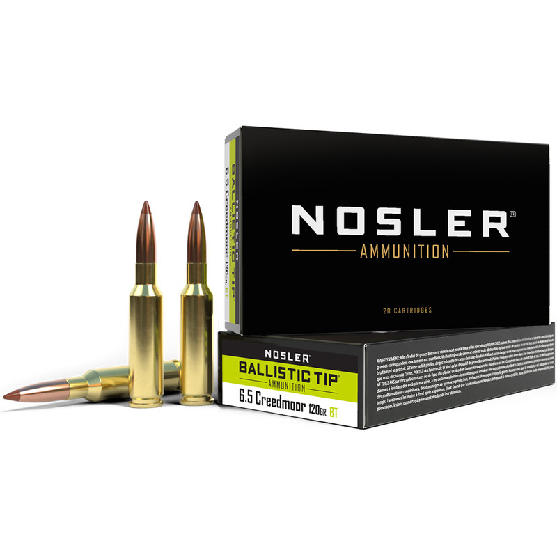 Nosler NOSLER Ballistic Tip Hunting 6.5 Creedmoor 120gr Ballistic Tip 20BX/10CS Ammo (42050)