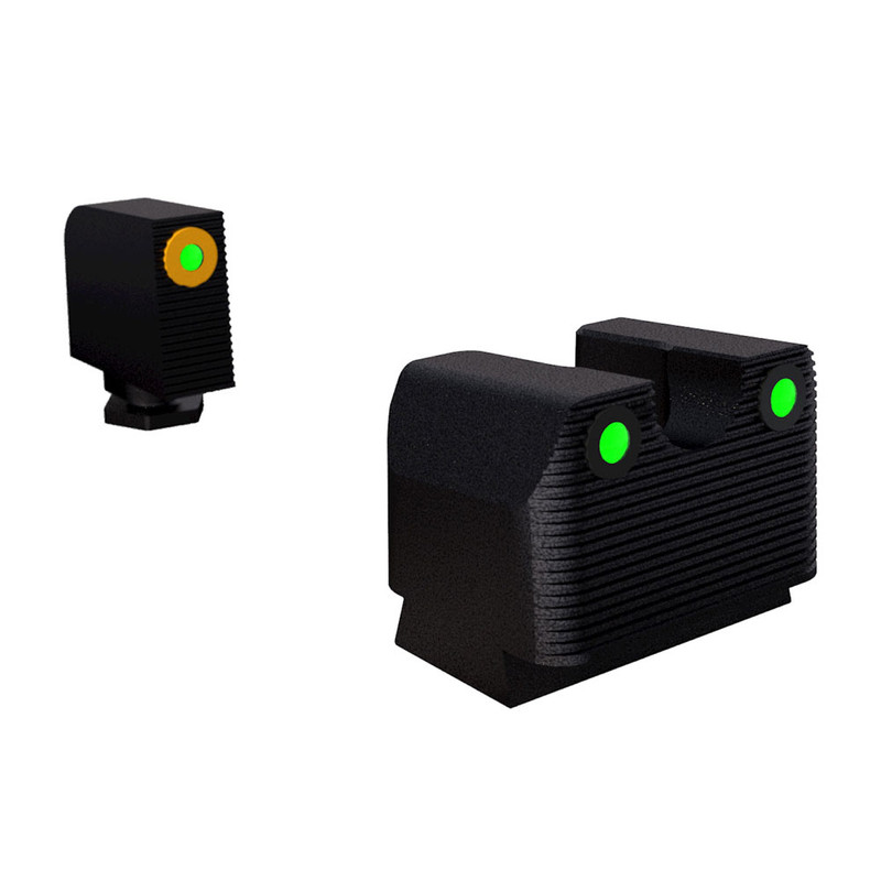 Rival Arms RIVAL ARMS Tritium Green Rear/Green with Orange Outline Front Night Sights for Glock 17/19 (RA3A231G)