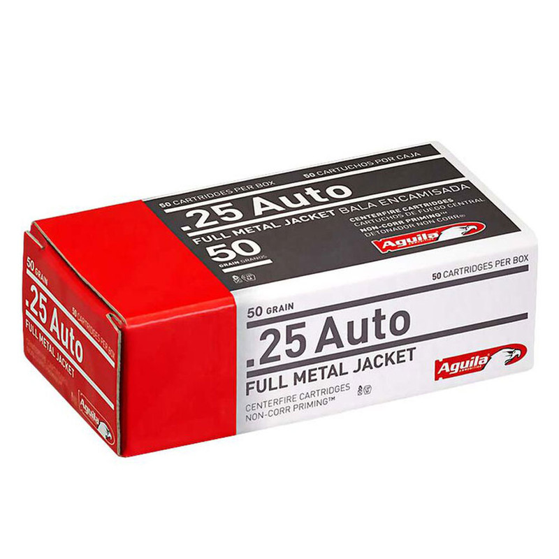 Aguila AGUILA .25 ACP 50Gr FMJ 50rd Box Ammo (1E252110)