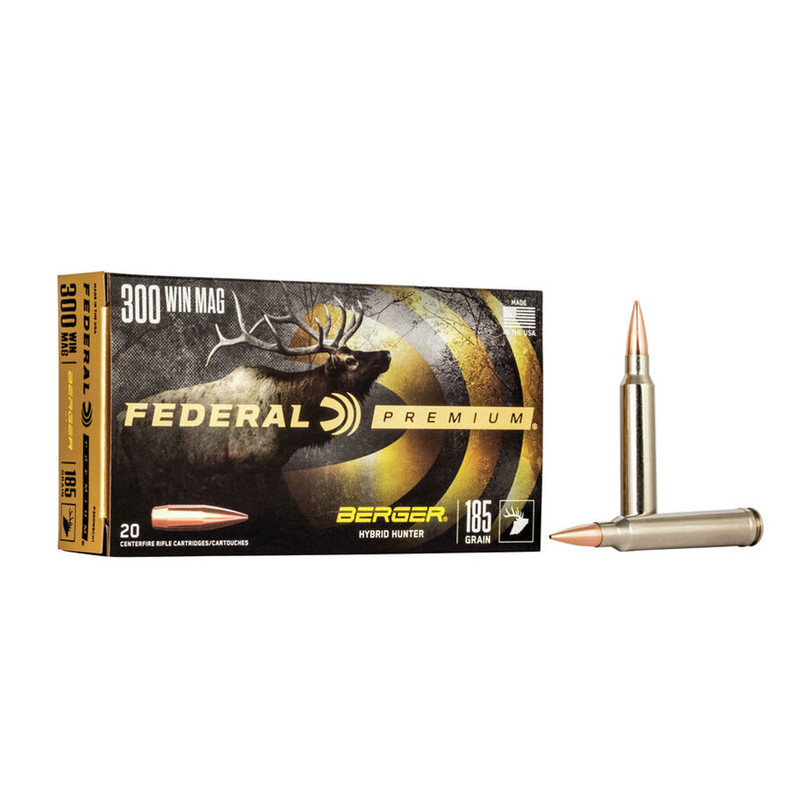 FEDERAL Premium .300 Win Mag 185Gr Berger Hybrid Hunter 20rd Box Ammo (P300WBCH1)