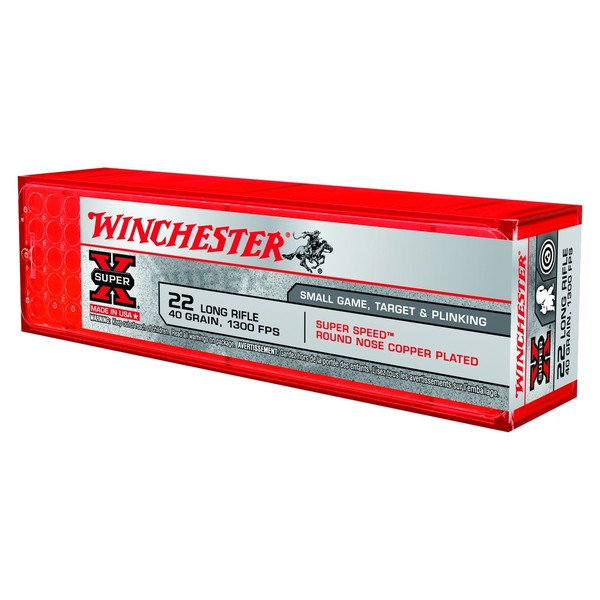 Winchester Ammo WINCHESTER Super Speed Super-X 40gr Plated Round Nose 100rd 22 LR Ammunition (X22LRSS1)