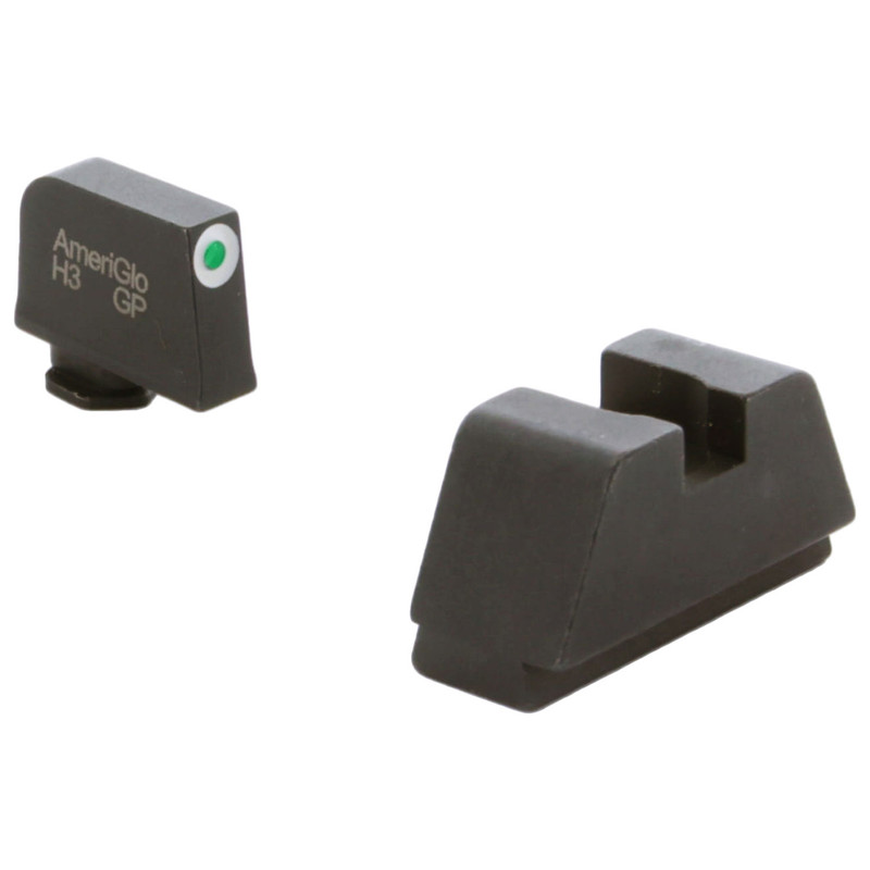 AmeriGlo AmeriGlo Pistol Sight, Fits All Glocks Except 42/43, Green Tritium White Outline Front Black Rear, Tall Suppressor Set GL-411