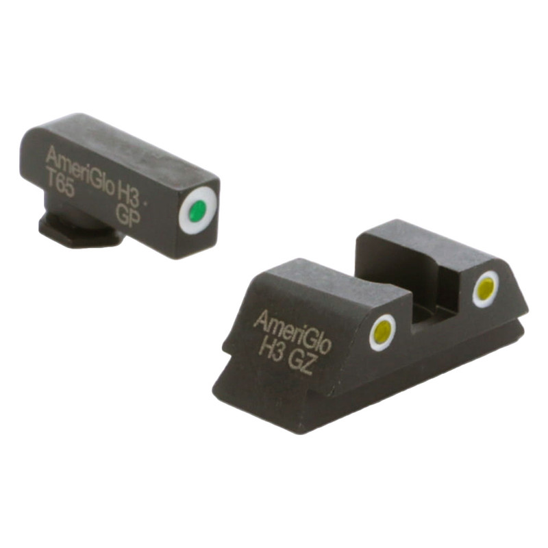 AmeriGlo AmeriGlo Classic, 3 Dot Complete Set, Tritium Night Sight, For Glock 42 and 43