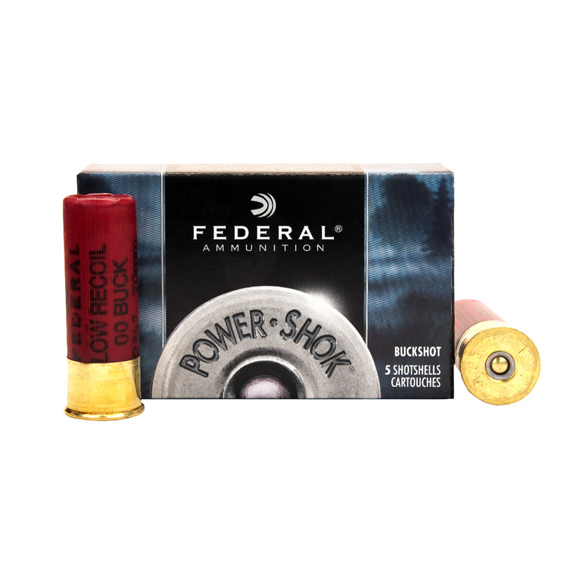 Federal FEDERAL Power-Shok 12 Gauge 2.75in 00 Buckshot Ammo, 5 Round Box (H13200)
