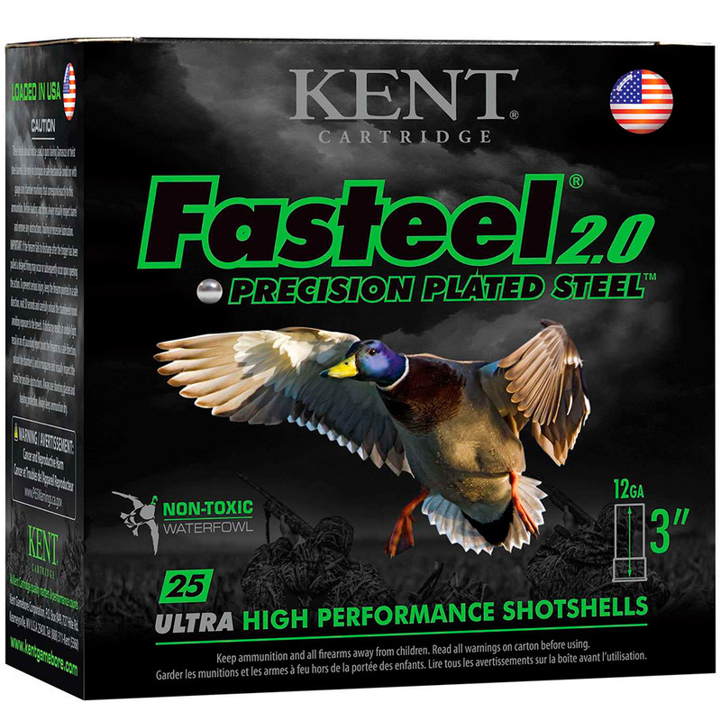 Kent Cartridge KENT CARTRIDGE Fasteel 2.0 12 Gauge 3in 3 Shot 25 Bx/ 10 Cs Shotshells (K123FS363)
