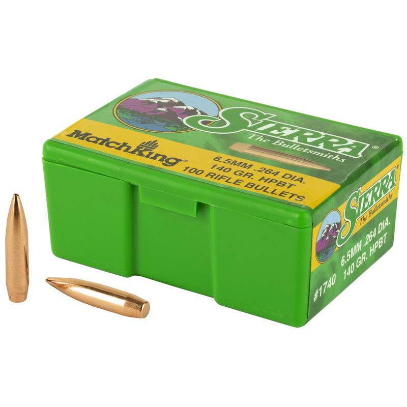 Sierra Sierra Bullets MatchKing, 6.5MM, 140 Grain, Boat Tail Hollow Point, 100 Count 1740