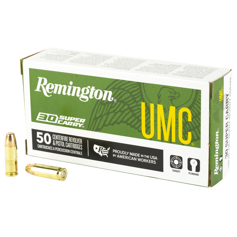 Remington Remington UMC, 30 Super Carry, 100 Grain, Full Metal Jacket, 50 Round Box R20015