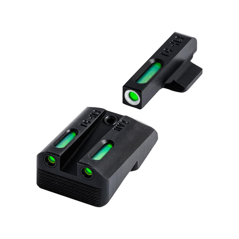 Truglo TG13NV3A Brite Site Tfx Day Night Sights 1911 Pistol With Novak 260 500 Tritium Fiber Optic Green W White Outline Front Green Rear Black