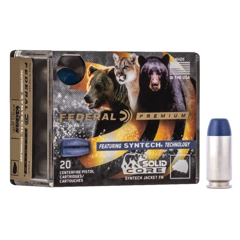 Federal FEDERAL Premium .40 S&W 200gr Solid Core Synthetic Flat Nose 20rd/Box Handgun Ammo (P40SHC1)