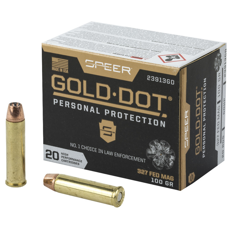 Speer SPEER Gold Dot Handgun Personal Protection 327 Federal Magnum 100 Gr 20Rd Box Ammo (23913GD)