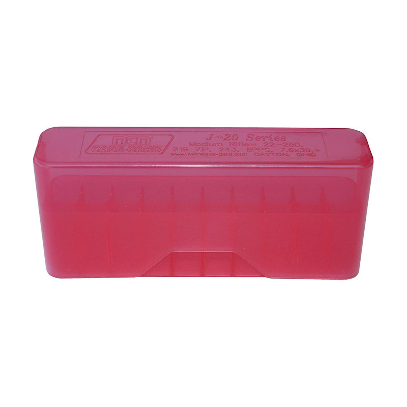 MTM MTM 20 Round 22-250 243 Win 7.62x39 Clear Red Slip-Top Ammo Box (J-20-M-29)
