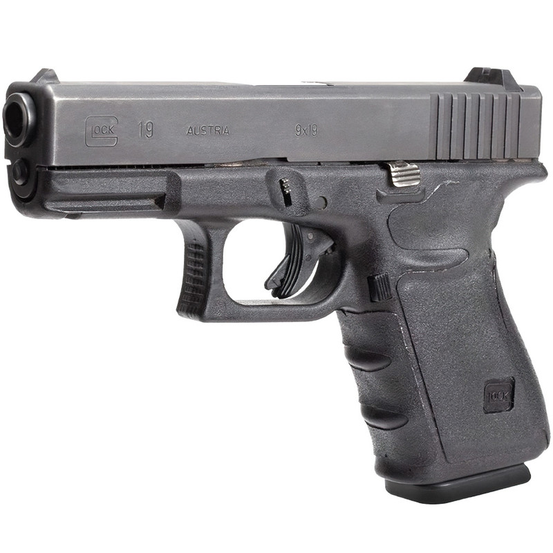 Hogue HOGUE Wrapter Rubber Adhesive Grain Texture Black Grip For Glock 19/23/32/38 Small Frame Compact Generation 3 (17230)