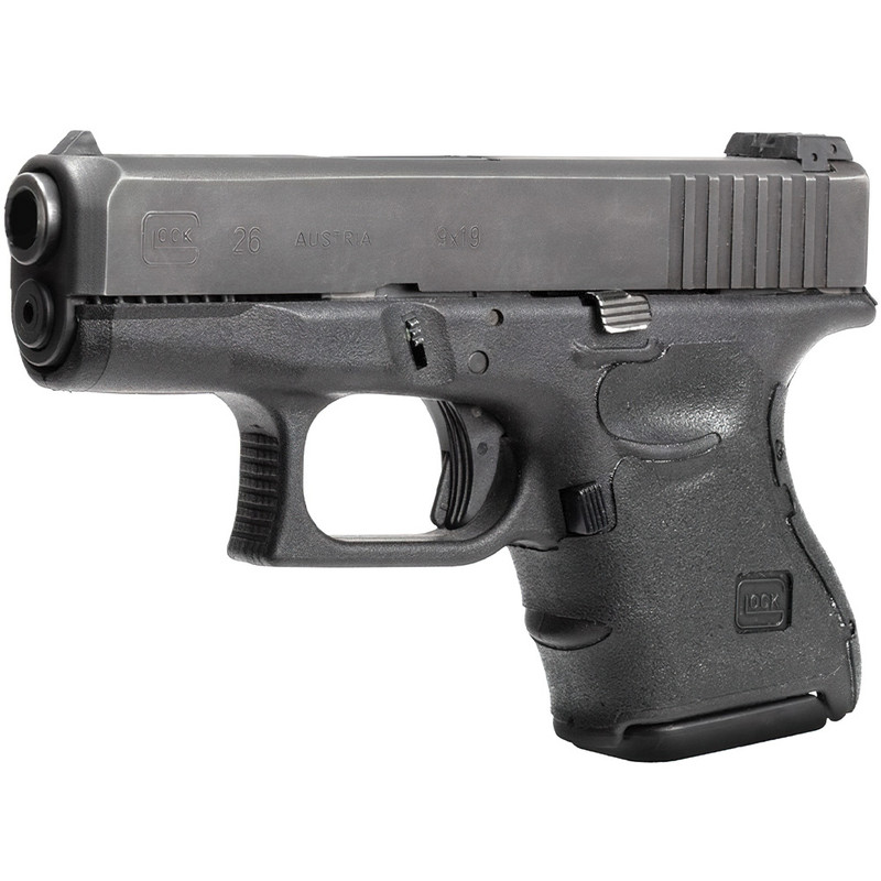 Hogue HOGUE Wrapter Rubber Adhesive Grain Texture Black Grip For Glock 26/27/33/39 Small Frame Sub-Compact Generation 3 (18630)