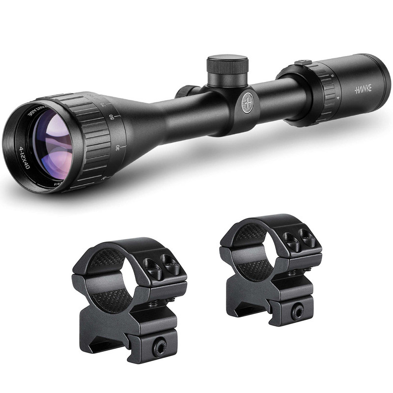 Hawke HAWKE Vantage 4-12x40 AO 1in Mil-Dot Riflescope With Matchmount 1in 2PC Double Screw Mounts