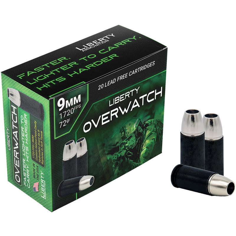 Liberty Ammunition LIBERTY AMMUNITION Overwatch 9mm+P 20rd/Box 72gr Ammo (LA-OW9MM-72-1700)