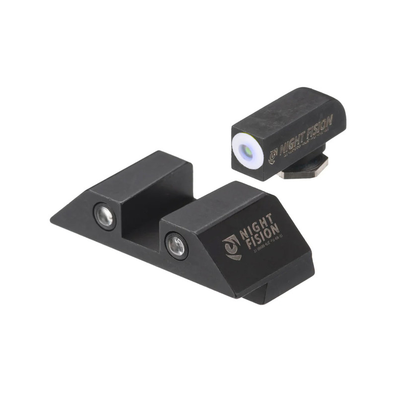 Night Fision NIGHT FISION White Front Ring/Black Rear Rings Night Sight Set for Glock 17/19/34 (GLK-001-003-WGZG)