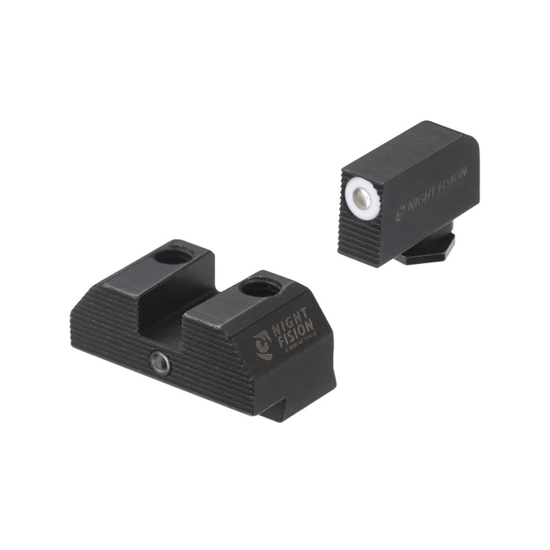 Night Fision NIGHT FISION ACCUR8 White Front Ring/Black Ring One-Dot Rear Night Sight Set for Glock 17/19/34 (GLK-001-015-WGZG)
