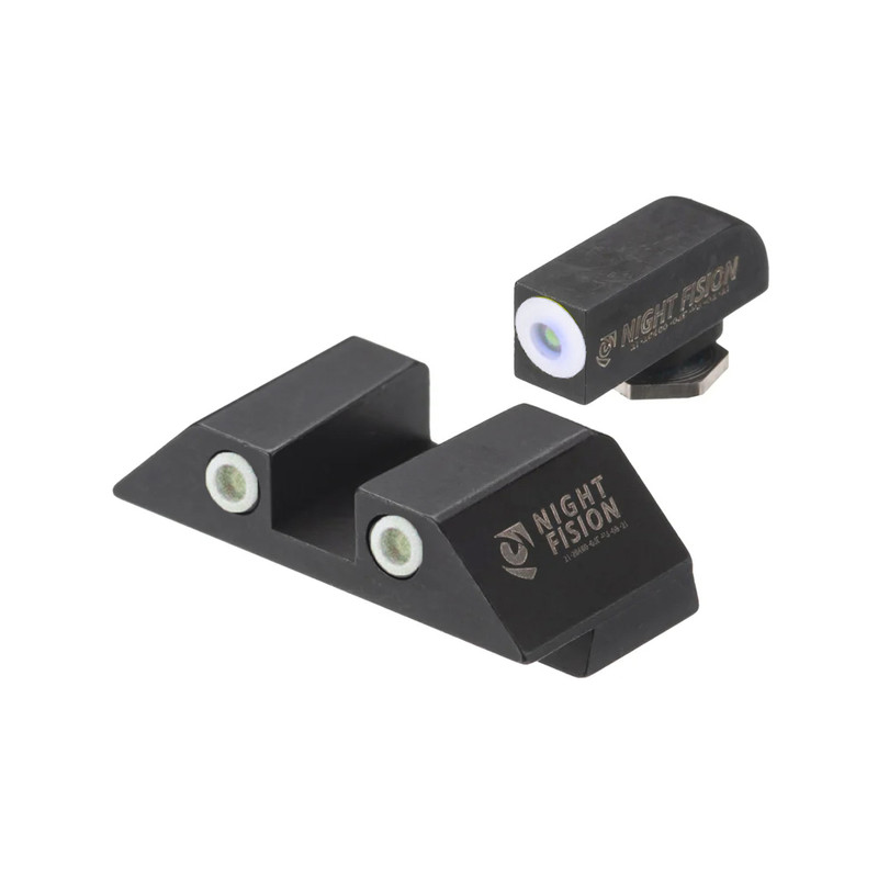 Night Fision NIGHT FISION White Front Ring/White Rear Rings Night Sight Set for Glock 42/43/43X (GLK-003-003-WGWG)