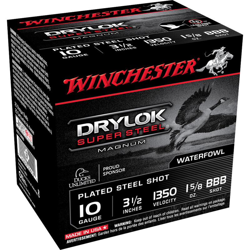 Winchester Ammo Winchester Ammo Drylok Super Steel 10 Gauge 3-1/2in 1-5/8oz BB Shotshell 25 Round Box (XSC10BB)