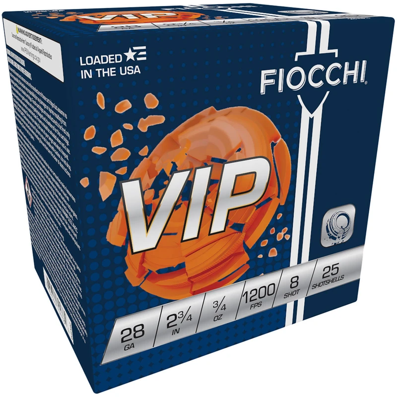 Fiocchi FIOCCHI VIP 28 Gauge 2.75in #8 Ammo 25 Round Box Shotshells (28VIP8)