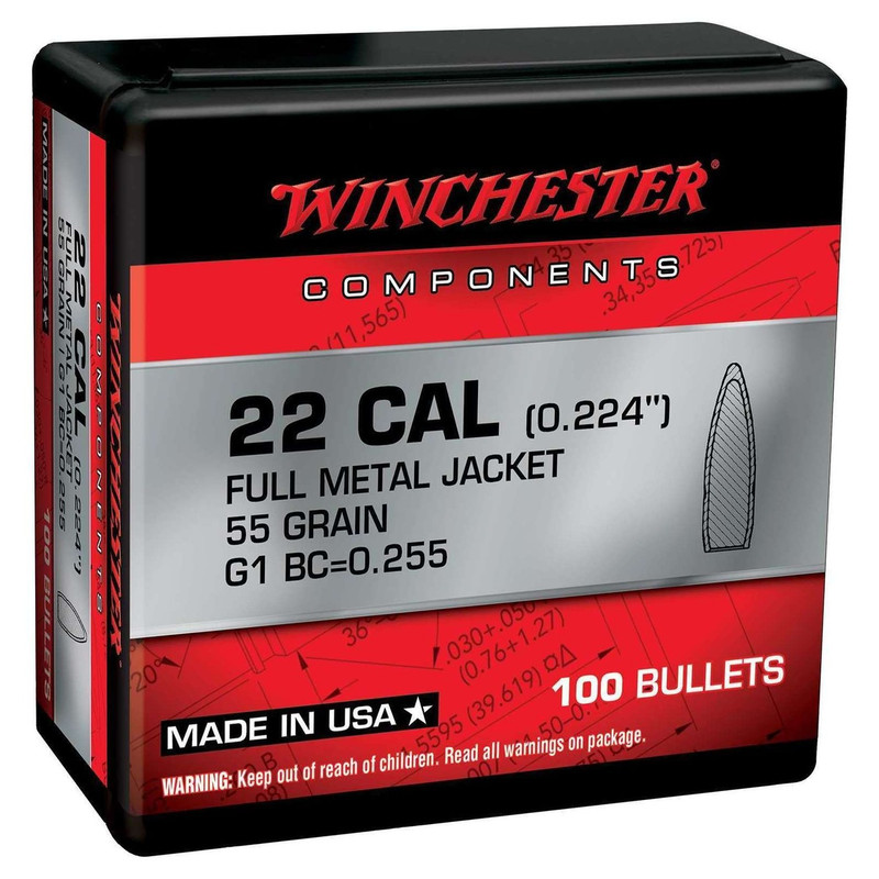 Winchester Ammo WINCHESTER AMMO 5.56mm 55Gr FMJ 100rd/Box Rifle Ammo (WB556MC55X)