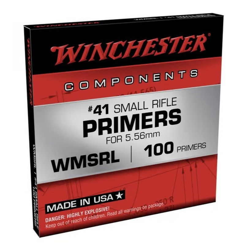 Winchester Ammo WINCHESTER AMMO Small Rifle 5.56mm #41 100/Box Primers (WMSRL)