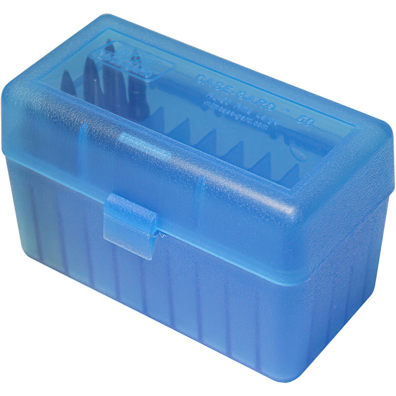 MTM MTM Flip-Top 22-250/6mm PPC/7mm BR 50rd Clear Blue Ammo Box 50 Round (RS-S-50-24)