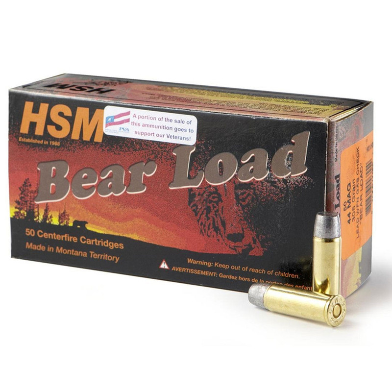 HSM HSM Bear 44 Mag WFN 305 GR 50rd Box/10 Box Case Ammo (HSM4415N)