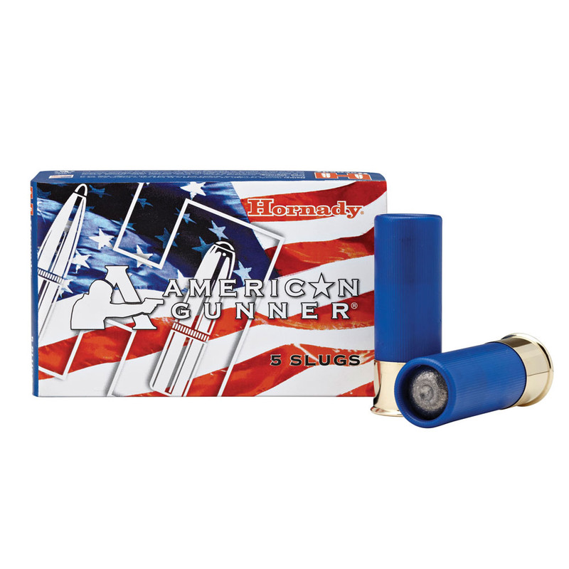 Hornady HORNADY American Gunner 12 Gauge 2.75in 1oz Reduced Recoil Rifled Slug 5Rd Box Ammo (86231)