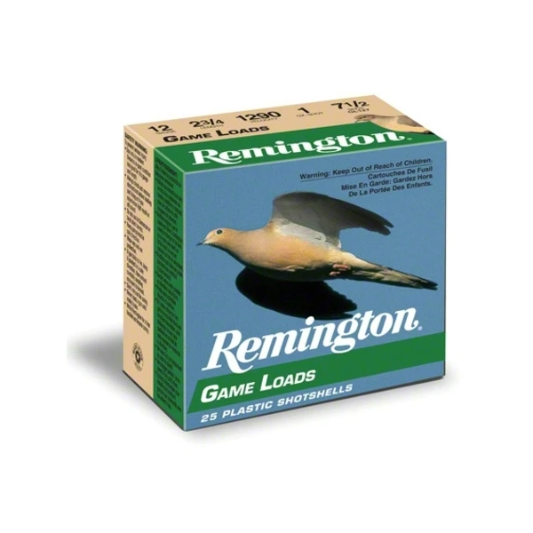 Remington REMINGTON Game Load 20 Gauge 2.75in #7.5 Ammo, 25 Round Box (GL207)