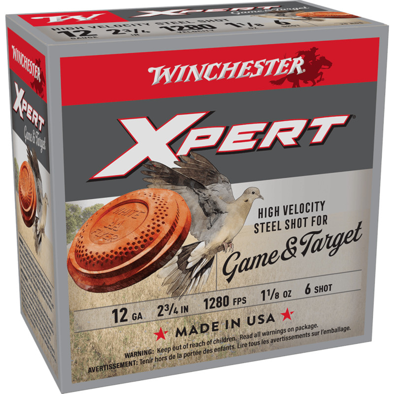 Winchester Ammo WINCHESTER Xpert Hi-Velocity Steel 12 GA 2.75in 1-1/8oz #6 25rd Box Shotshell Ammo (WE12GTH6)