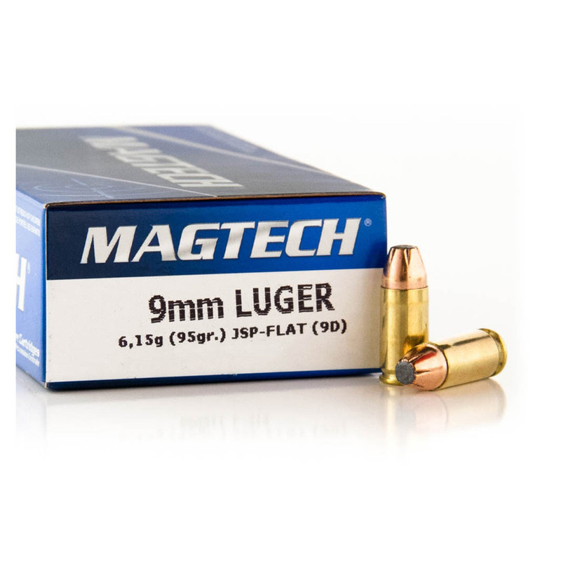 Magtech MAGTECH 9mm 95 Grain JSP Flat Ammo, 50 Round Box (9D)