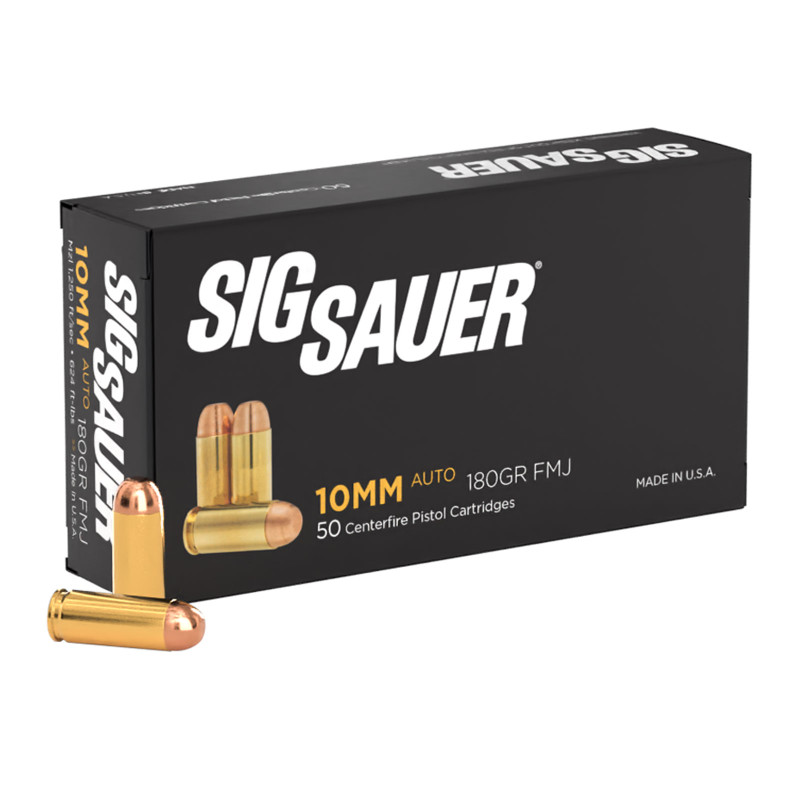Sig Sauer SIG SAUER Elite Performance 10mm 180Gr FMJ 50rd Box Handgun Ammo (E10MB1-50)