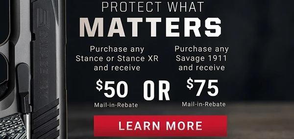 Save Up to $75 on Select Savage Handguns from September 1 through October 31, 2026 