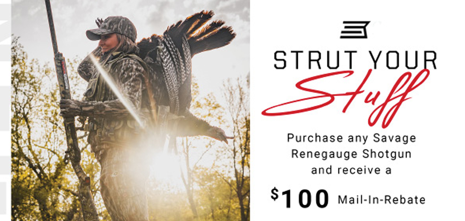 Purchase any new Savage Renegauge shotgun and receive a $100 mail-in rebate!