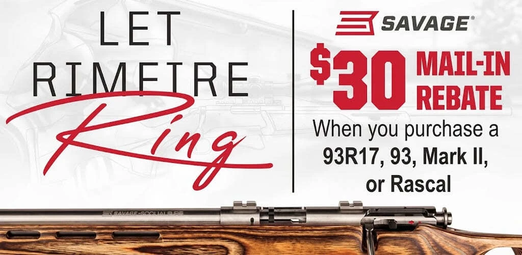 Earn $30 Back with Savage Arms from September 1 through October 31, 2026