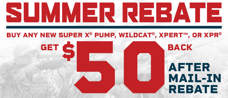 Claim a $50 rebate on select Winchester rifles and shotguns!