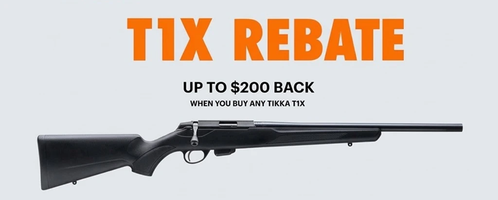 Take Up to $200 Back on Tikka T1X  between September 1 and October 31, 2026