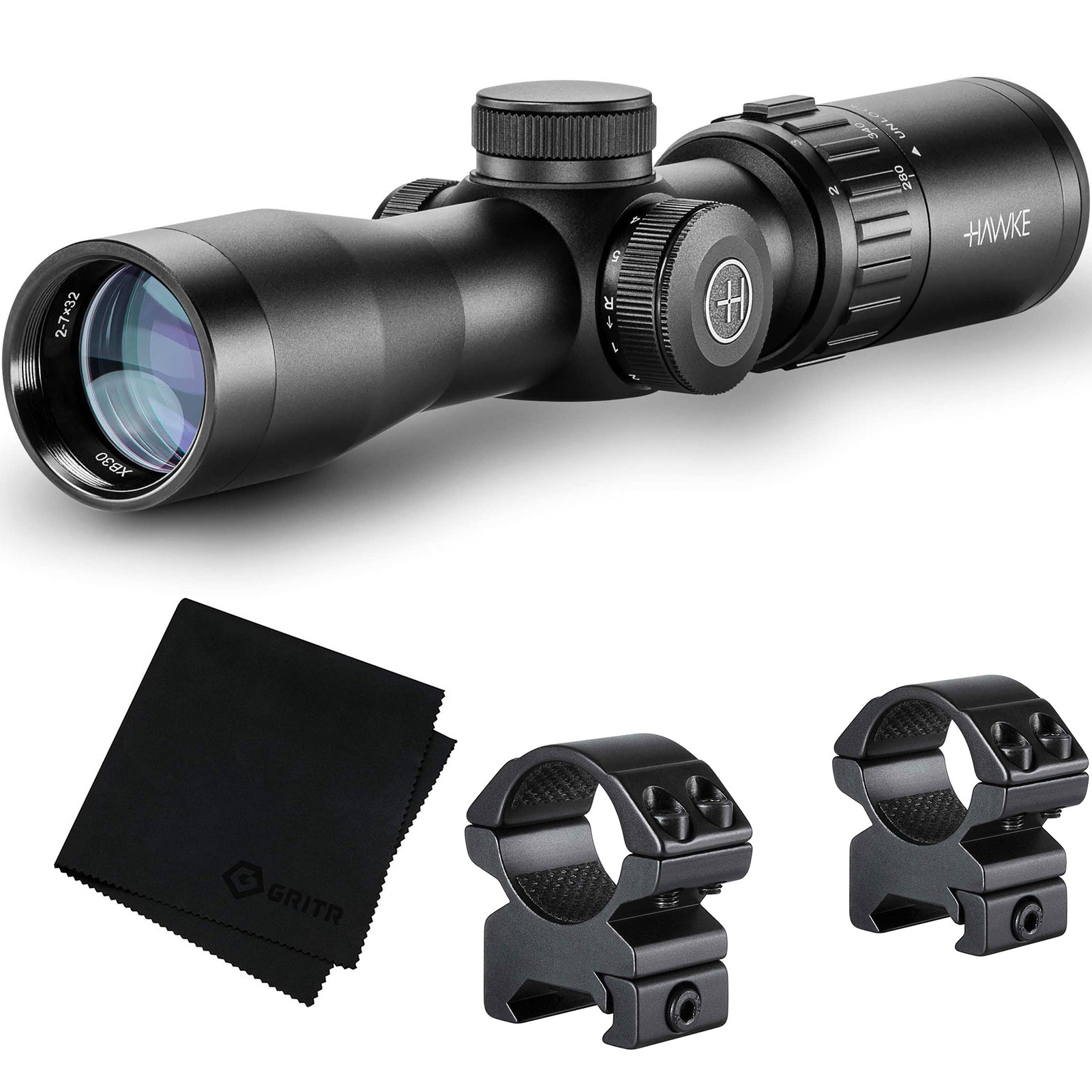HAWKE XB30 2-7x32 SR Riflescope Kit 12224-22113-GRIT-MF