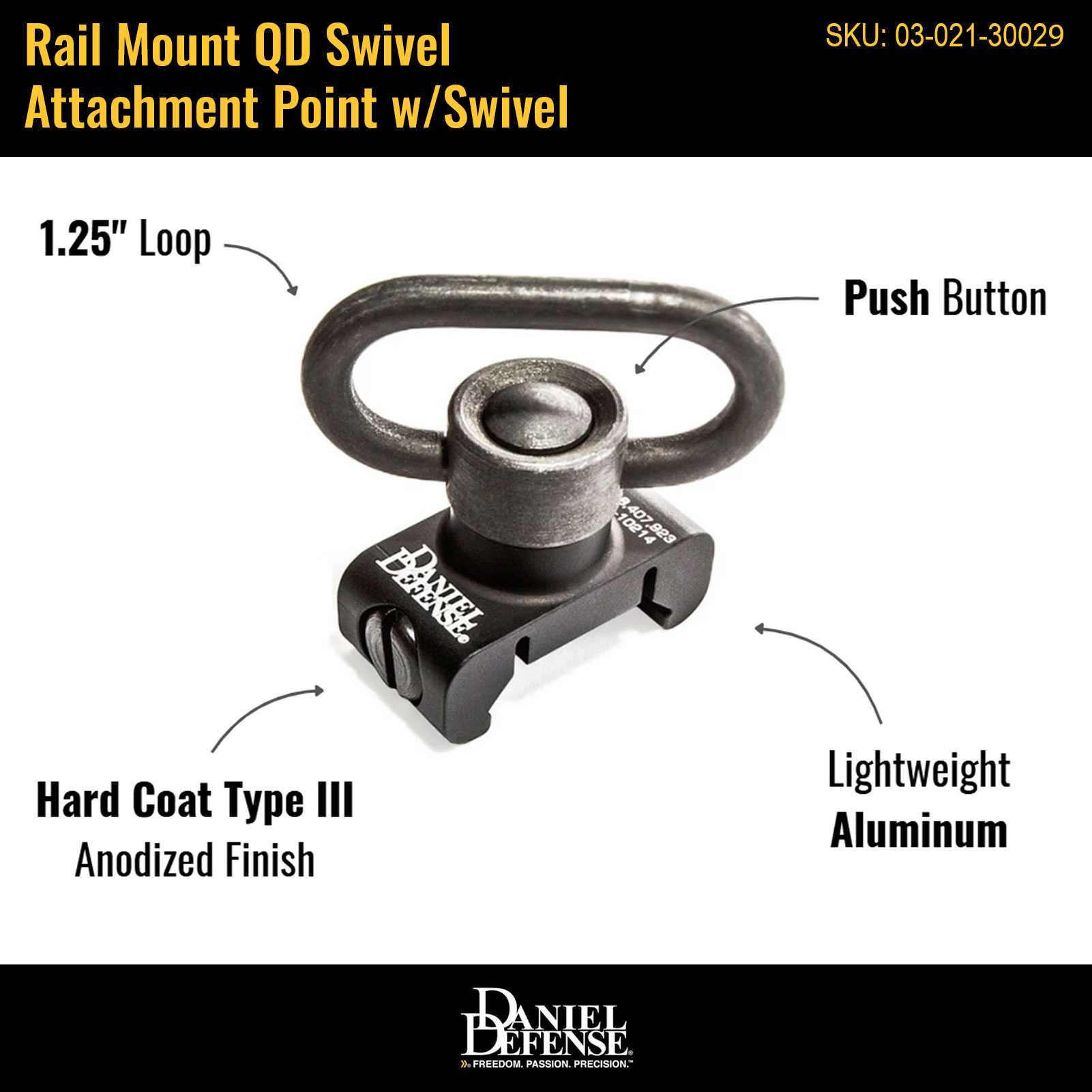 DANIEL DEFENSE QD Swivel Attachment Rail Mount 03-021-30029