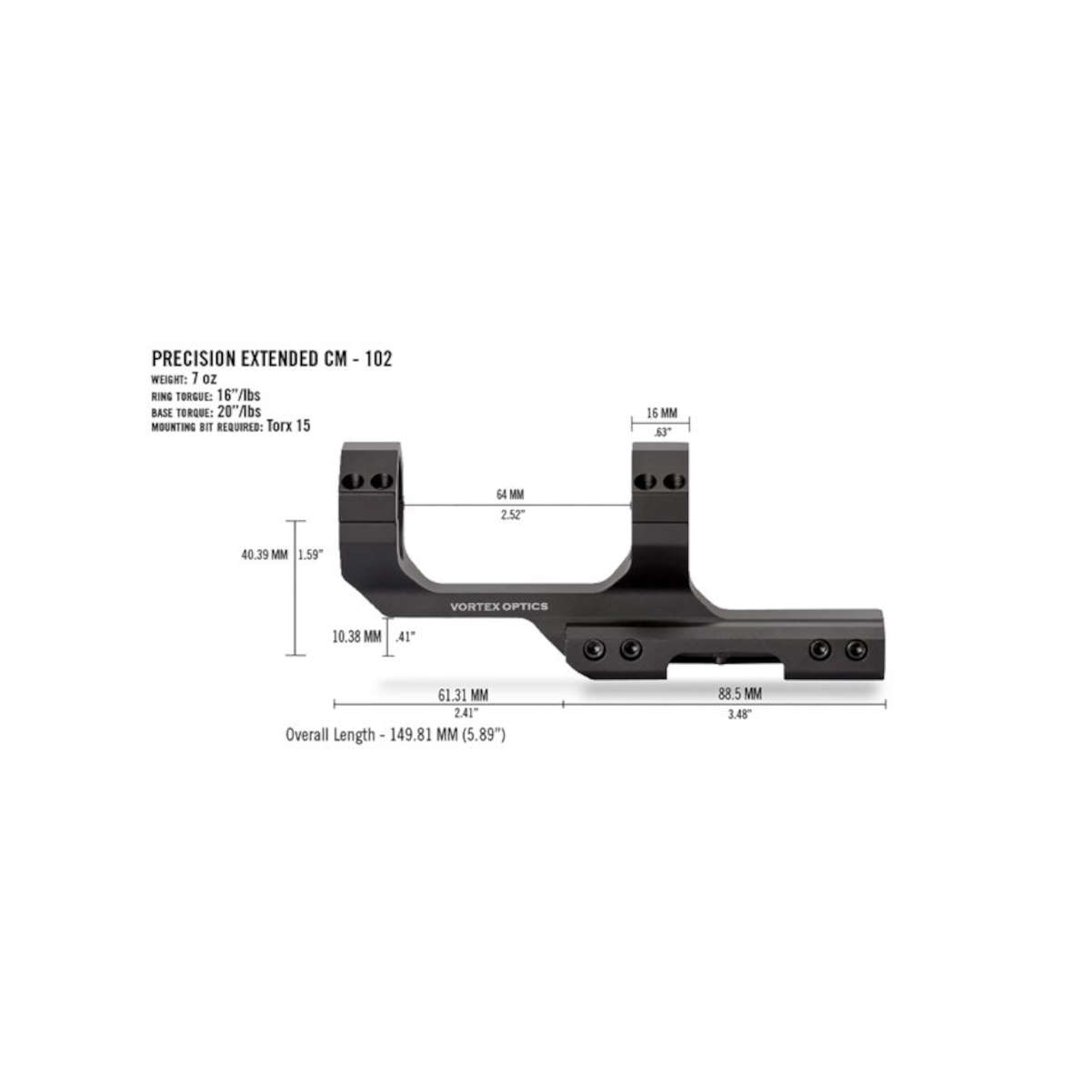 Vortex Cantilever 30mm Scope Mount CM-202