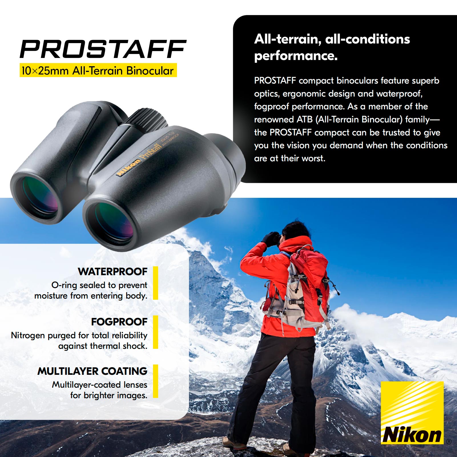Nikon ProStaff 10x25mm Binoculars 7485