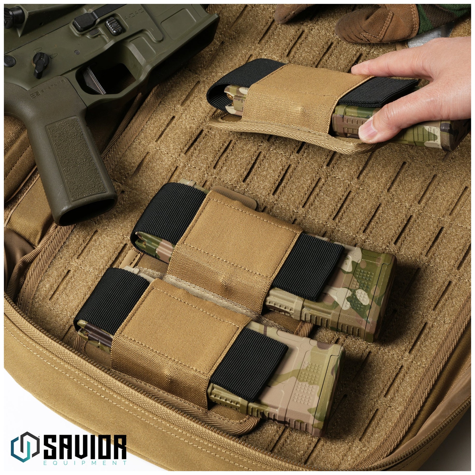 SAVIOR EQUIPMENT AR15/AK47 Mag Holder MP-TNS-RIFXDOU-TN