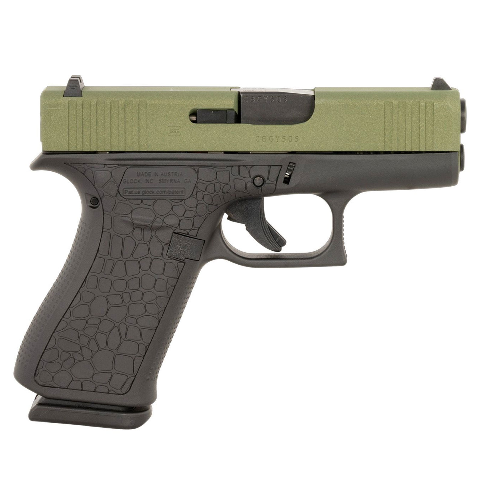 GLOCK 43X Bayou Green Cerakote Pistol UX4350204BAYOU