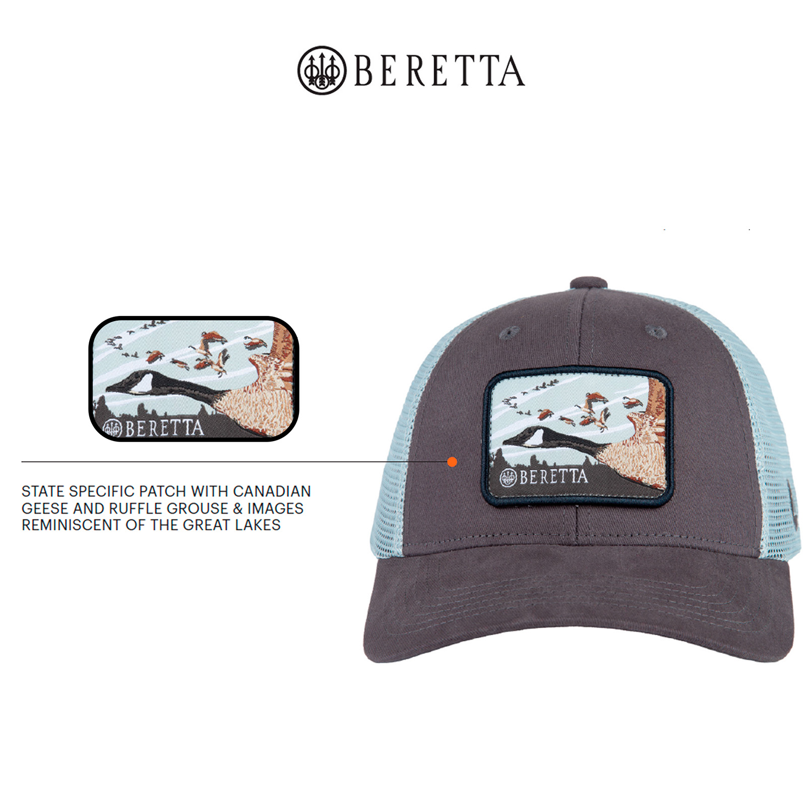 BERETTA Michigan USA 250 Year Charcoal/Pearl Gray Hat BMI37T16750902