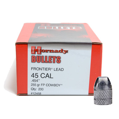 HORNADY 45 Cal 454 FP Cowboy 255Gr 200 Per Box Lead Pistol Bullets 12458