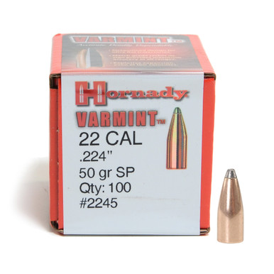 HORNADY Varmint 22 Cal 224 SP 50Gr 100 Per Box Bullets 2245