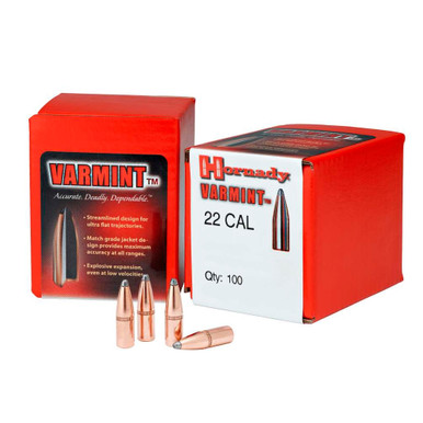 HORNADY 22 Cal 224 SP 55Gr Spire Point With Cannelure 100Rd Box Bullets 2266
