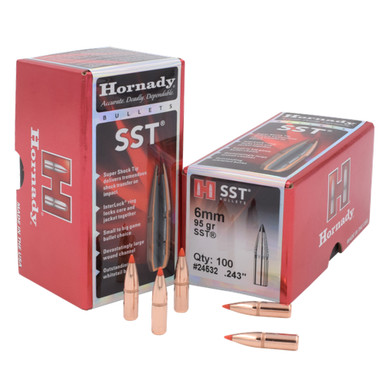 HORNADY SST 6mm 95gr 100Box Rifle Bullets 24532